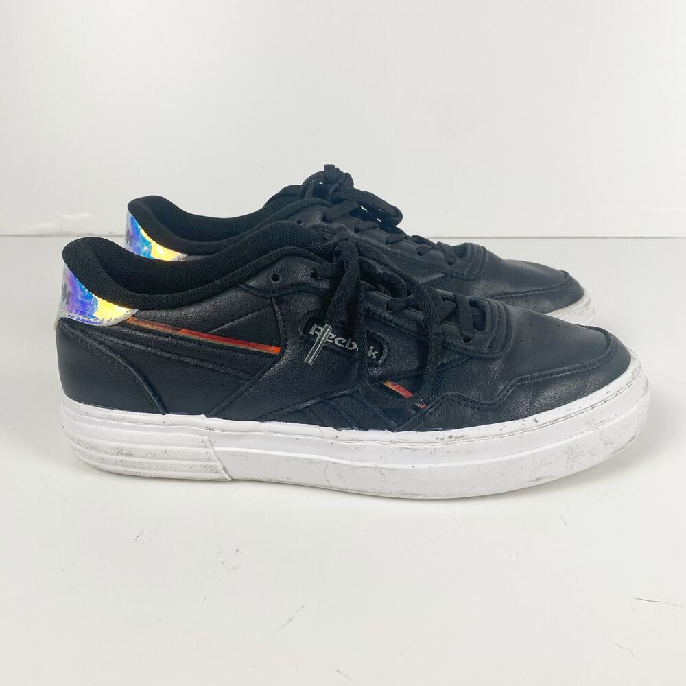 Reebok Classic Club C 85 Black Iridescent Sneakers Women’s Size 6 - Picture 6 of 11